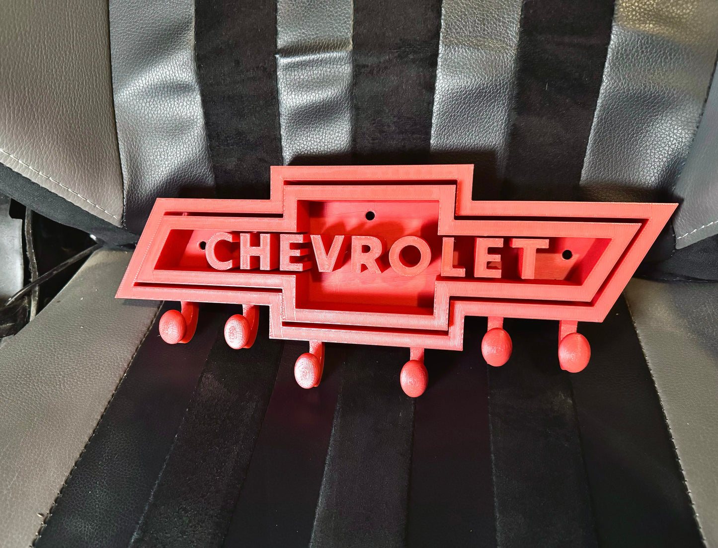 Chevrolet Bowtie Logo - Key Chain - Purse - Hat Hanger - Wall Mount Organizer - Various Colors 3D Printed 12 inches Wide