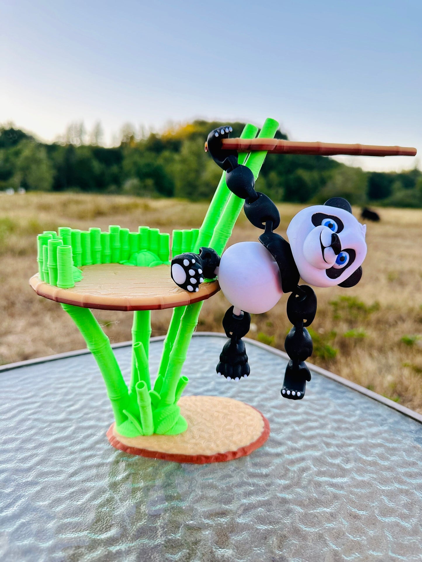 Flexi Factory Panda with Bamboo Stand Cute Articulated 3D Printed Fidget Desktop Toy Authorized Seller