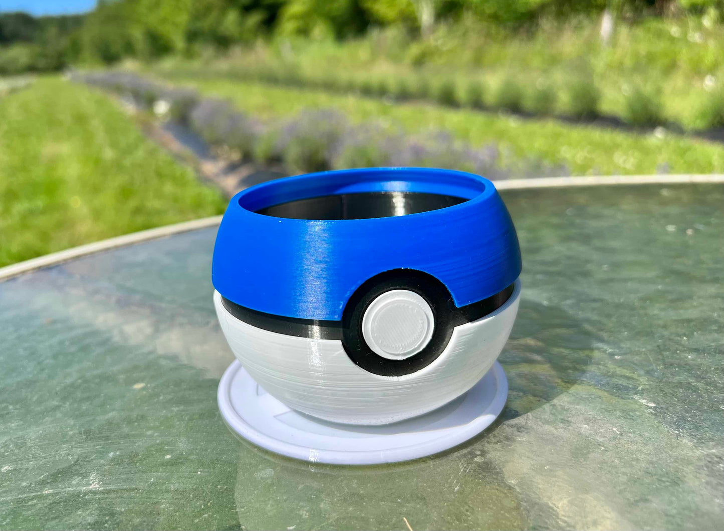 Custom Pokeball Planter with Drip Tray | 4, 6, 8, 10 inches | Succulents Herbs Flowers Houseplants | Indoor or Outdoor | Farm Tested