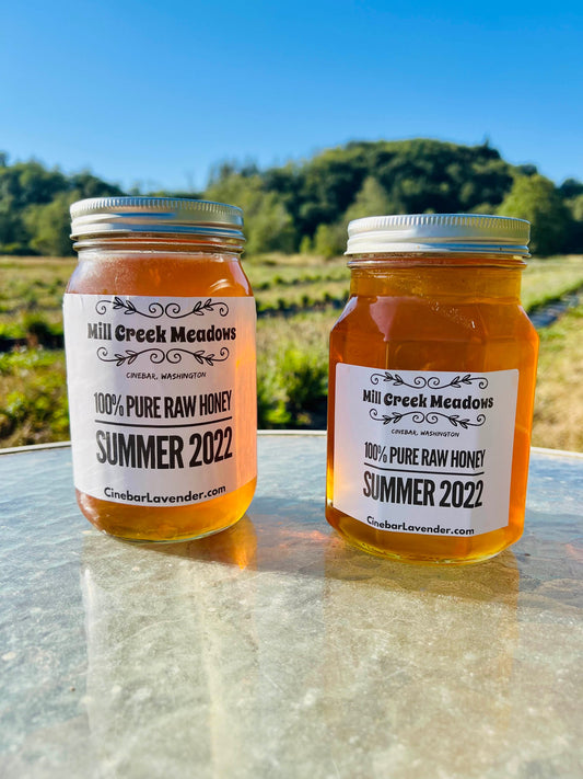 Washington Lavender Farm Fresh -100% Pure Raw Honey - Two Sizes - Local Bees, Local Honey