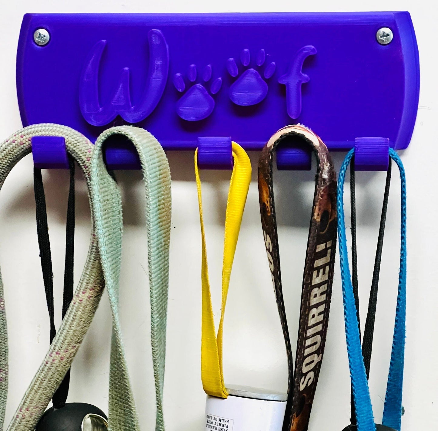Pet Leash Hat Coat Umbrella Organizer Hook Hanger Farm Tested Woof Woof! Good Dog - 3D Printed - Many colors