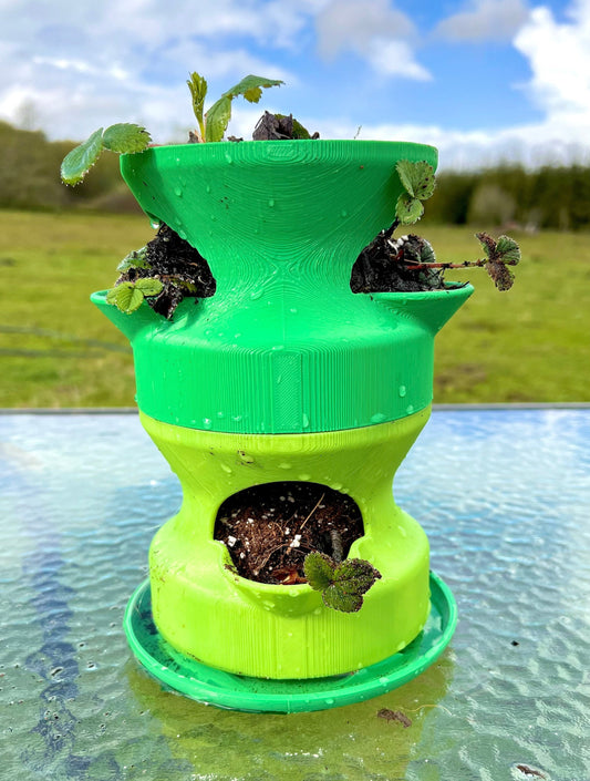 Stacking Self Watering Planter Tower Herbs Strawberries Veggies | Various Colors | Farm Tested | Two Sizes