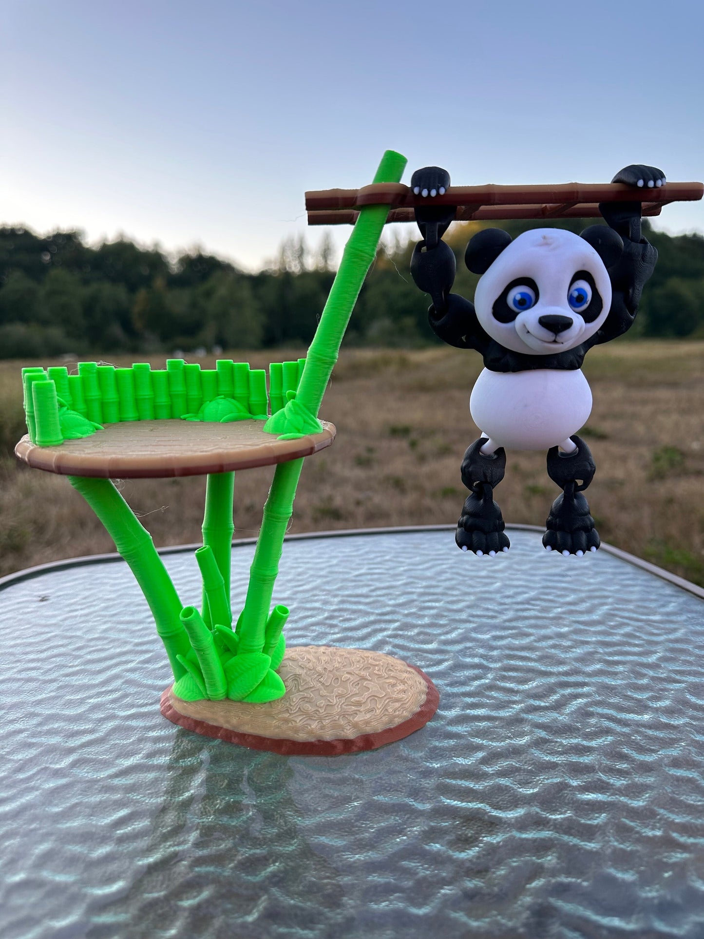 Flexi Factory Panda with Bamboo Stand Cute Articulated 3D Printed Fidget Desktop Toy Authorized Seller