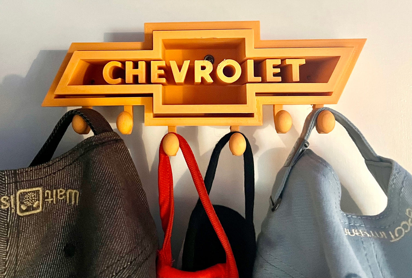 Chevrolet Bowtie Logo - Key Chain - Purse - Hat Hanger - Wall Mount Organizer - Various Colors 3D Printed 12 inches Wide