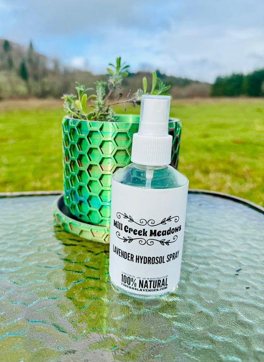 Lavender Hydrosol Spray - Pure Distillate Aerosol Bottle - Linen Spray, Deodorizer, Aromatherapy - 5 Oz 120ml