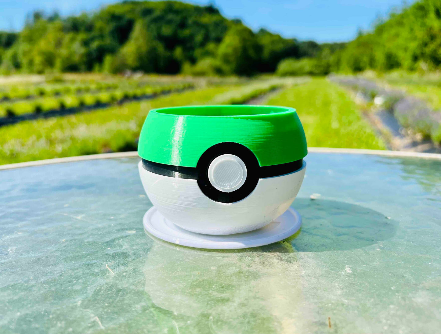 Custom Pokeball Planter with Drip Tray | 4, 6, 8, 10 inches | Succulents Herbs Flowers Houseplants | Indoor or Outdoor | Farm Tested