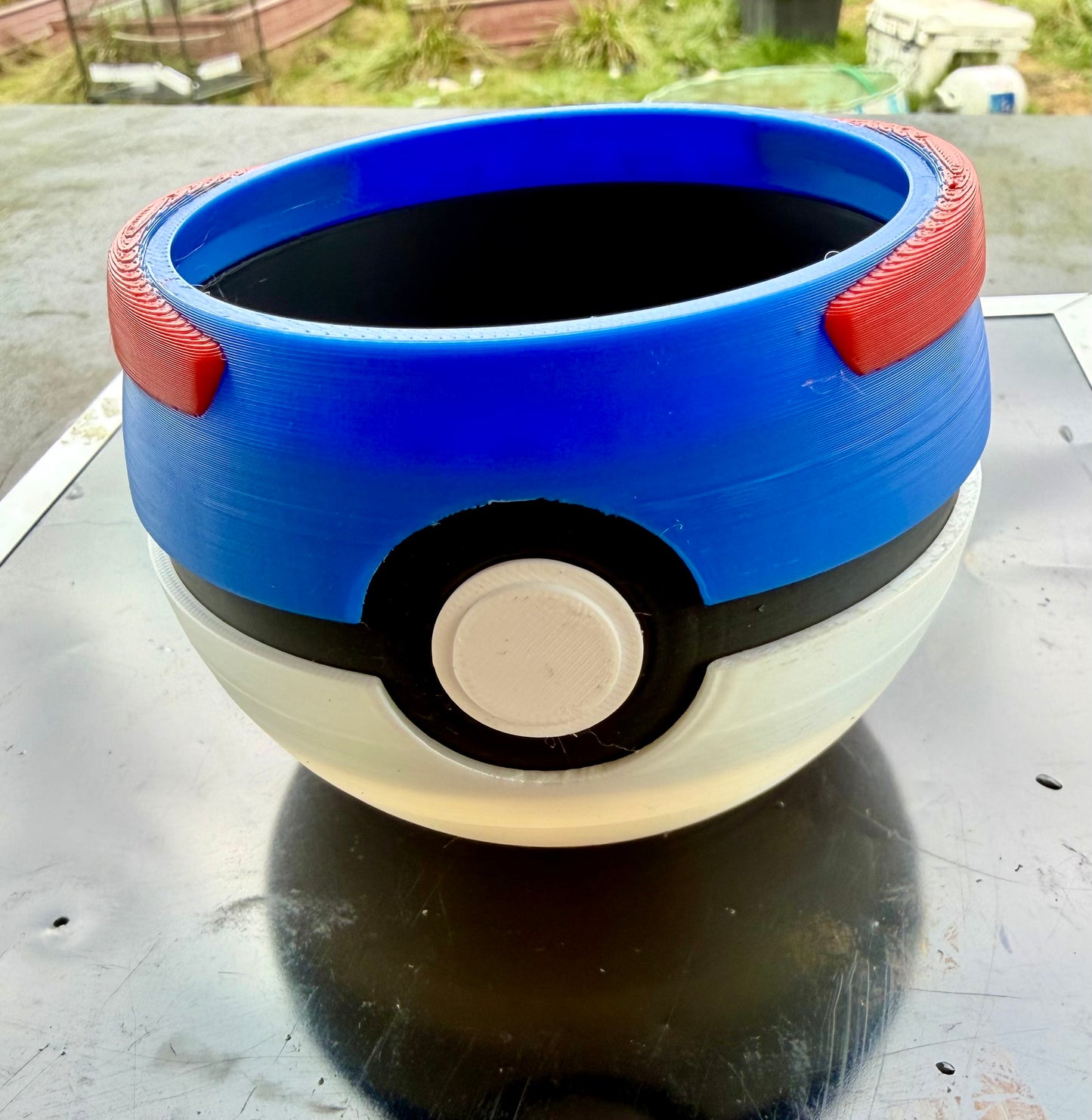 Pokeball Styled Planter | 4 - 6 - 8 - 10 inches | Succulents Houseplants Outdoor Flowers | 3D Printed | Supports Small Farms