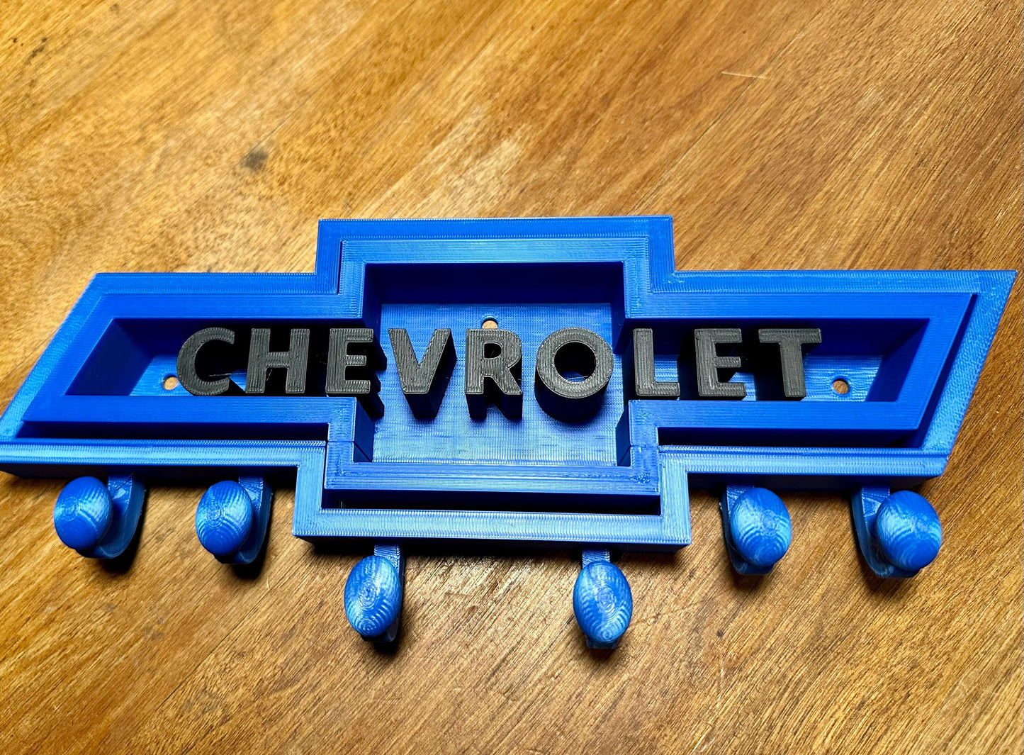 Chevrolet Bowtie Logo - Key Chain - Purse - Hat Hanger - Wall Mount Organizer - Various Colors 3D Printed 12 inches Wide
