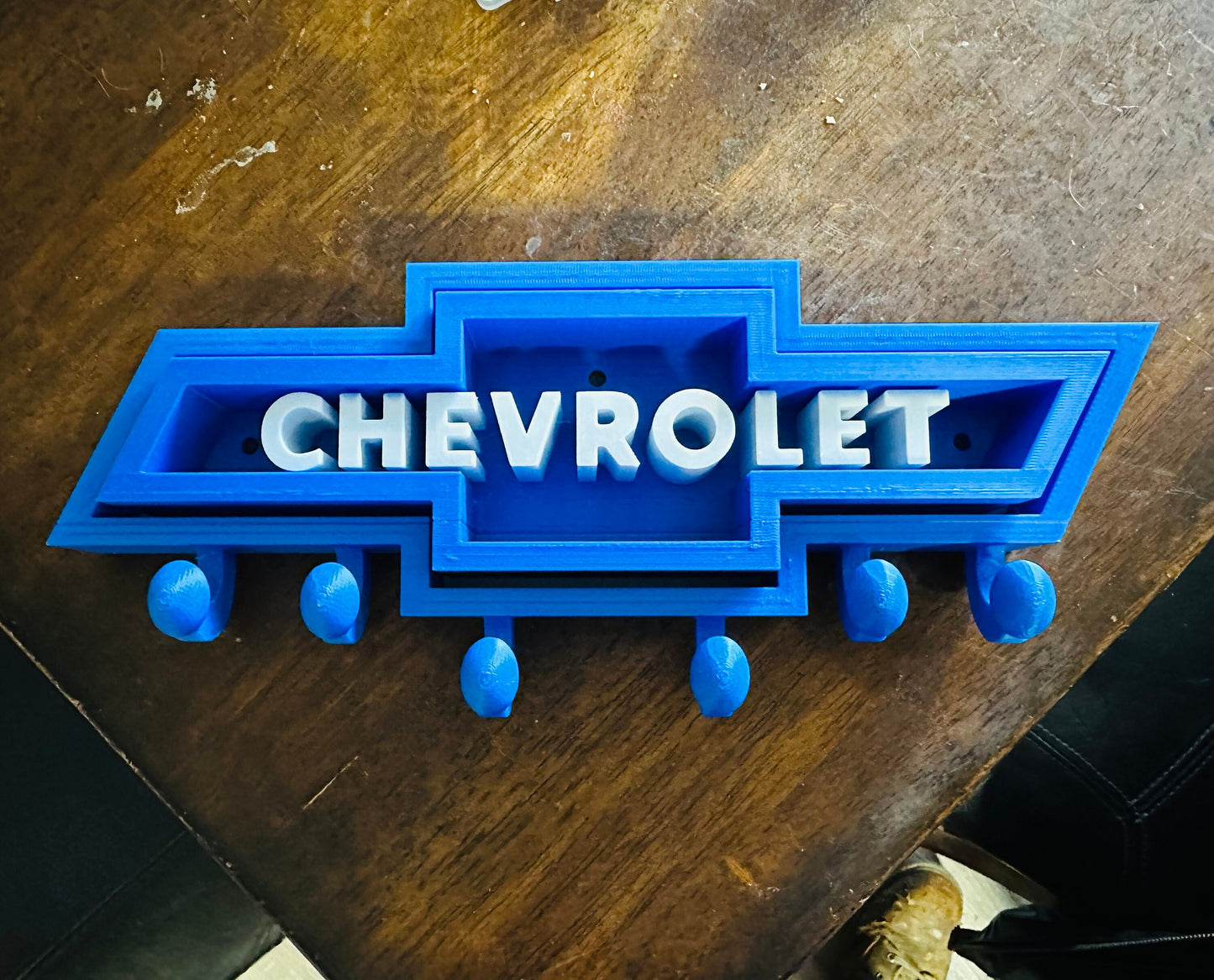 Chevrolet Bowtie Logo - Key Chain - Purse - Hat Hanger - Wall Mount Organizer - Various Colors 3D Printed 12 inches Wide