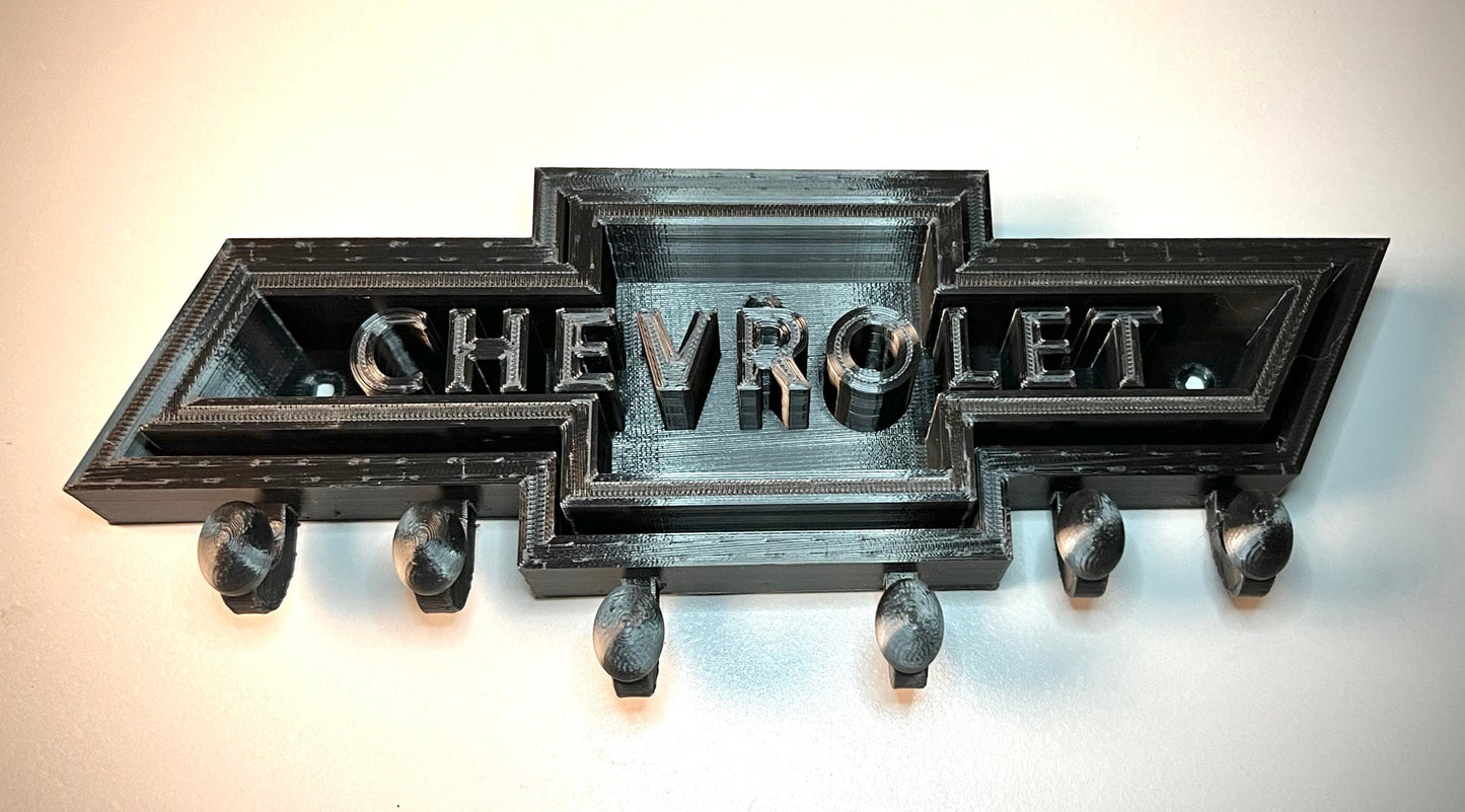 Chevrolet Bowtie Logo - Key Chain - Purse - Hat Hanger - Wall Mount Organizer - Various Colors 3D Printed 12 inches Wide