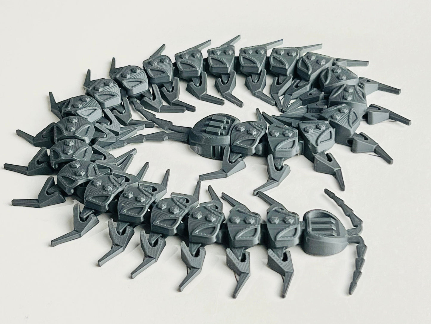 Articulated Robo Centipede Bug Toy 3D Printed Fun Fidget Toy Various Colors Made to Order Desktop Toy