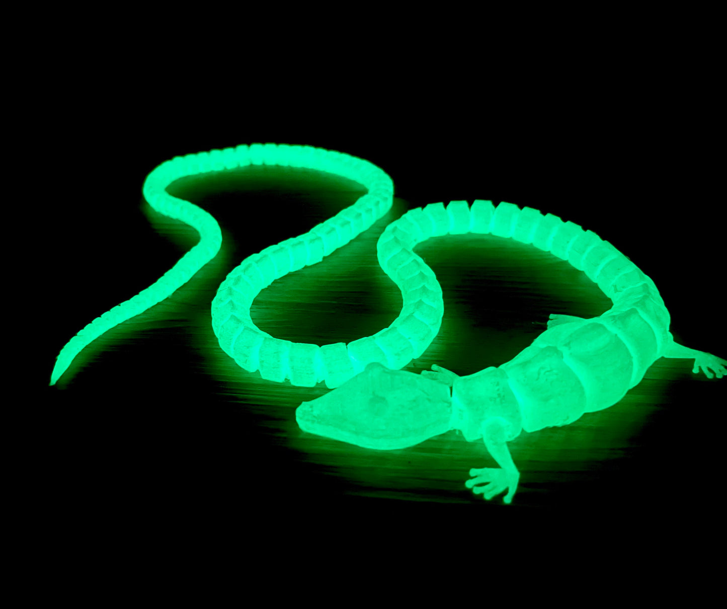 Flexi Articulated Gecko Toy 42 inch long tailed lizard fidget toy Made to Order, Various Colors