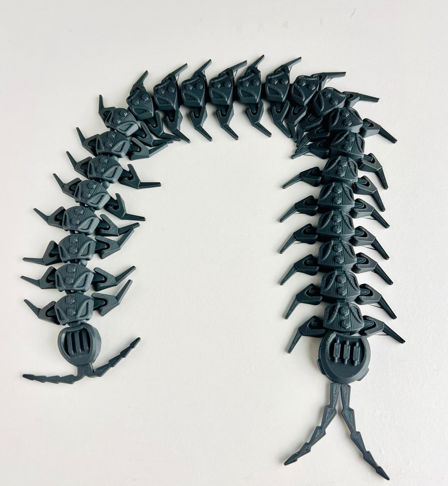 Articulated Robo Centipede Bug Toy 3D Printed Fun Fidget Toy Various Colors Made to Order Desktop Toy