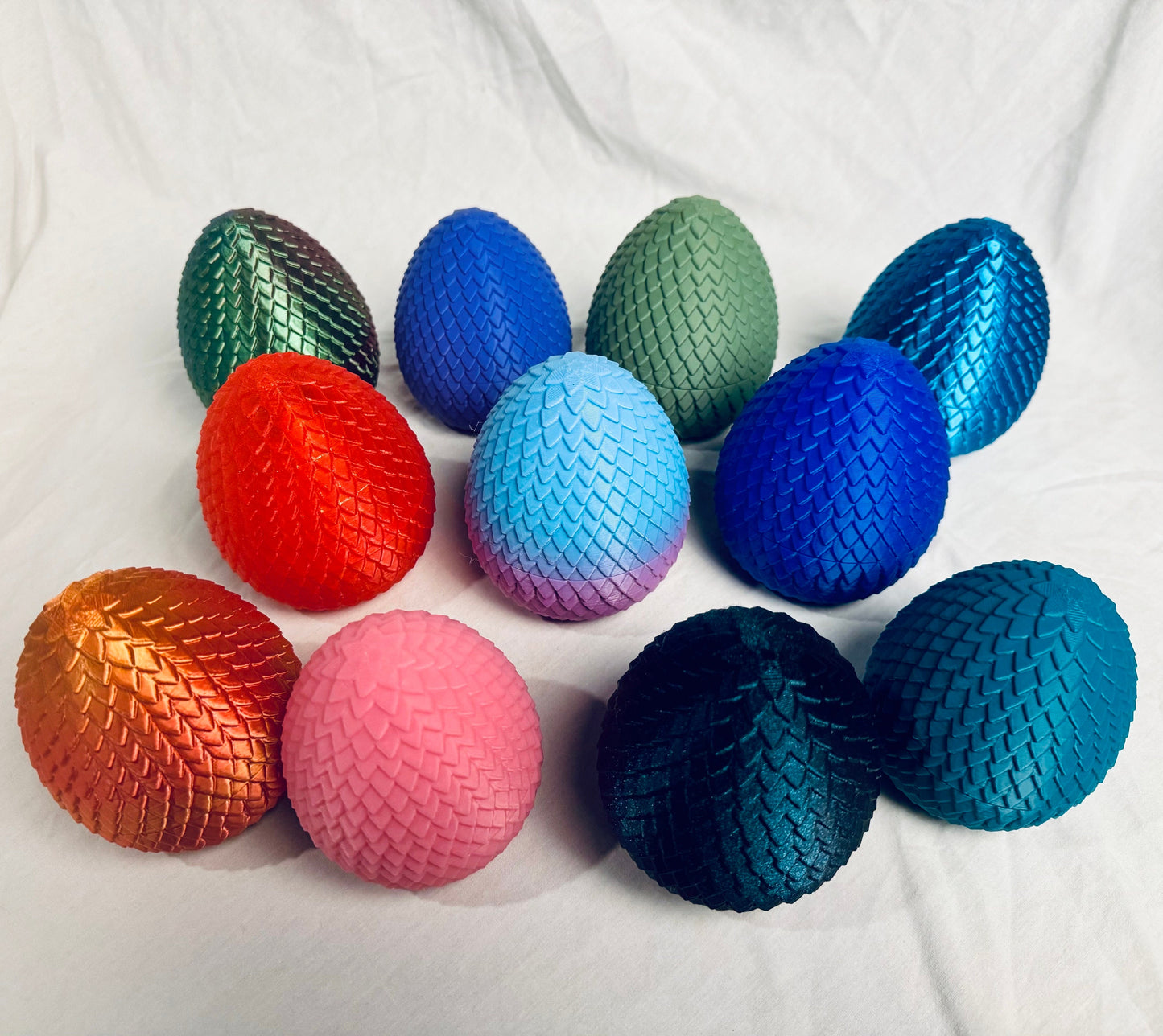 Mini Articulated Crystal Dragon with Egg - 11 inches, 3D Printed, Fidget Toy, Display Item, Many Colors Available.
