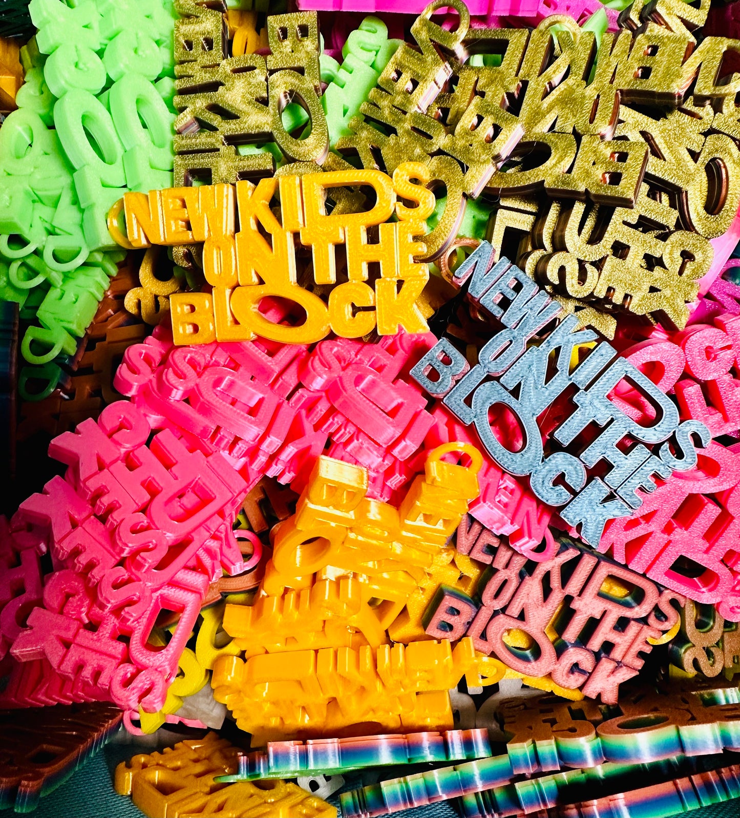 New Kids on the Block -NKOTB- Keychain - 3D Printed - Various Colors - Great Blockhead Gift - Cruise, Tour, Vegas Baby