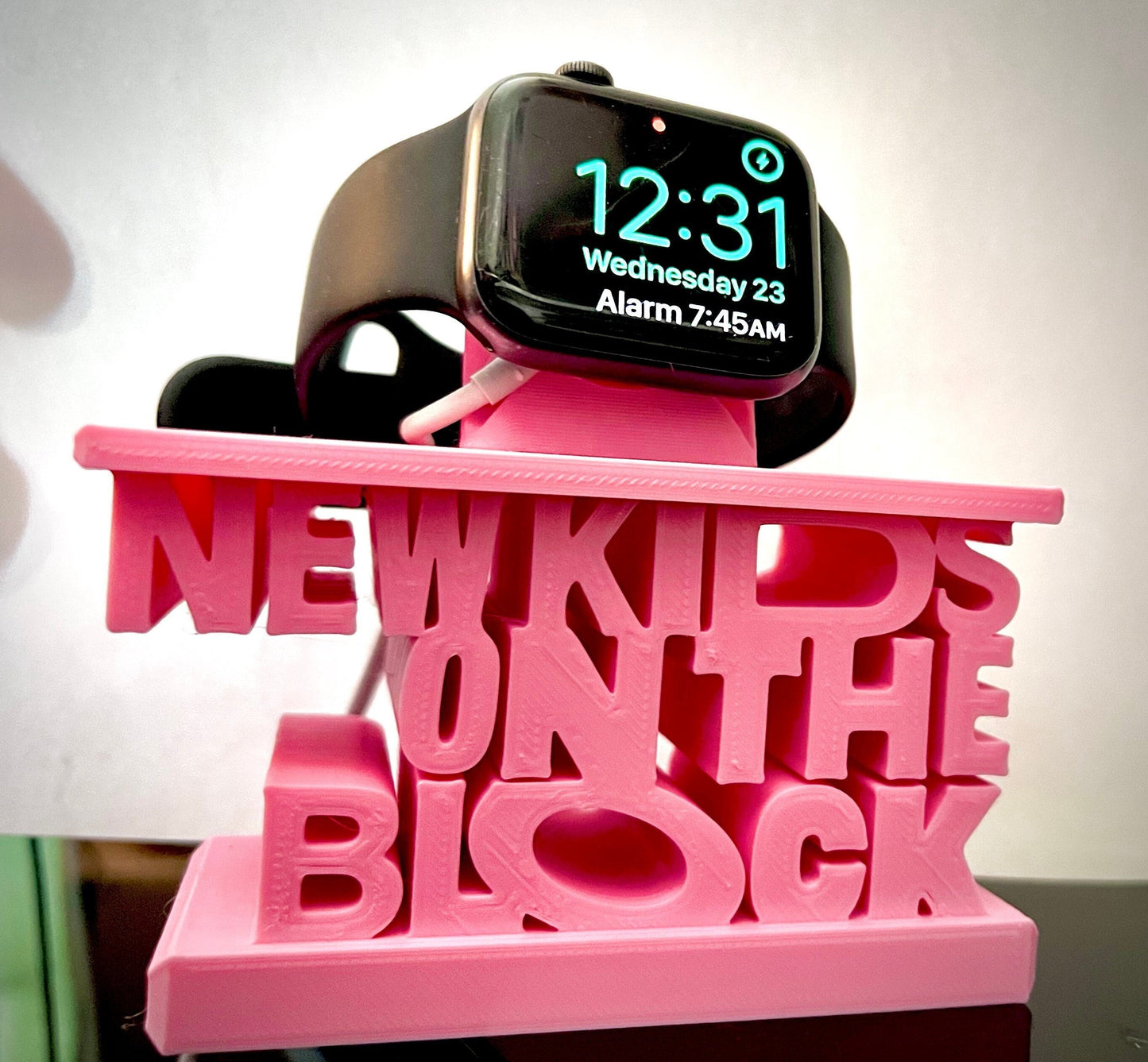 New Kids on the Block -NKOTB- Smart Watch Charger Stand - 3D Printed - Apple and Samsung Compatible - Various Colors - Great Blockhead Gift