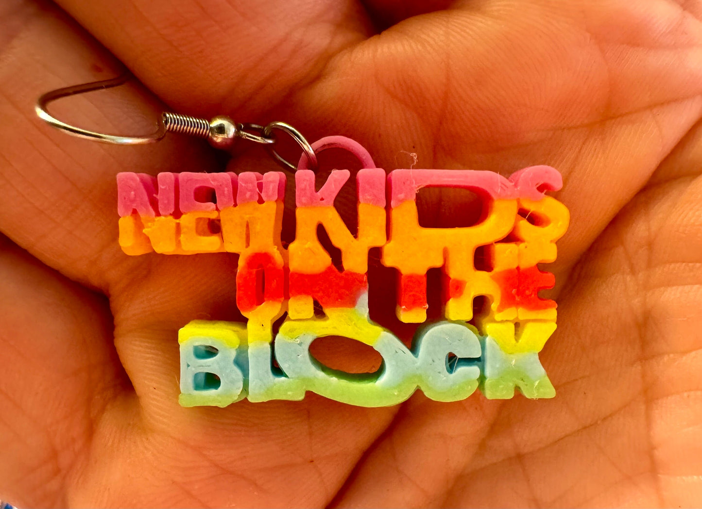 New Kids on the Block -NKOTB- Earrings - 3D Printed - Various Colors - Great Blockhead Gift - 1 Pair - Cruise and Tour Idea - Vegas Baby