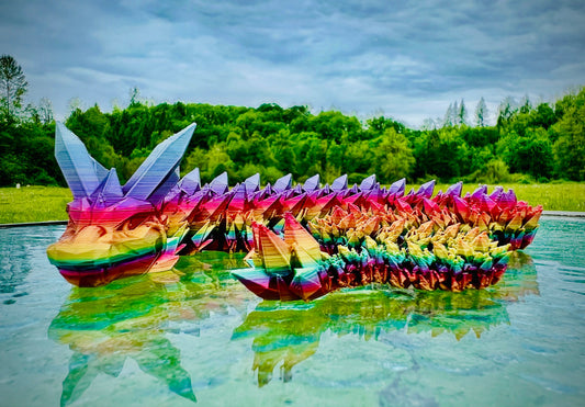 Articulated Crystal Dragon 24 inches 3D Printed, Fidget Sensory Toy, Display Item, Many Colors Available. TikTok sensation, Desktop Display