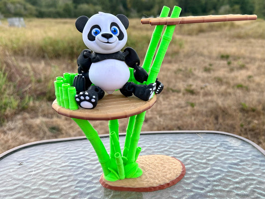 Flexi Factory Panda with Bamboo Stand Cute Articulated 3D Printed Fidget Desktop Toy Authorized Seller