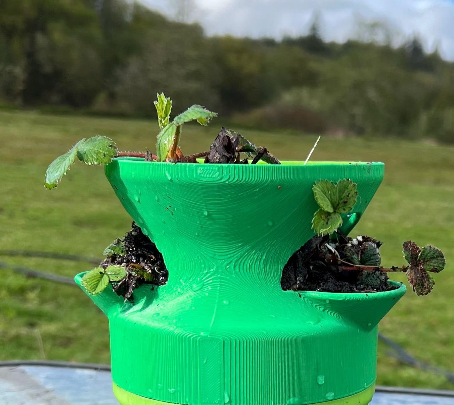 Stacking Self Watering Planter Tower Herbs Strawberries Veggies | Various Colors | Farm Tested | Two Sizes