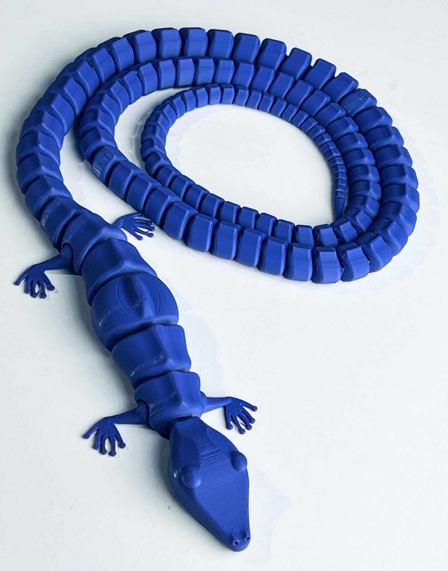 Flexi Articulated Gecko Toy 42 inch long tailed lizard fidget toy Made to Order, Various Colors