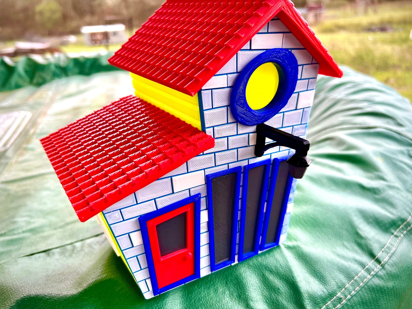 Cute Cartoon Birdhouse with mounting bracket - Indoor or Outdoor Use - 3d Printed - Easy to clean - One of a kind.
