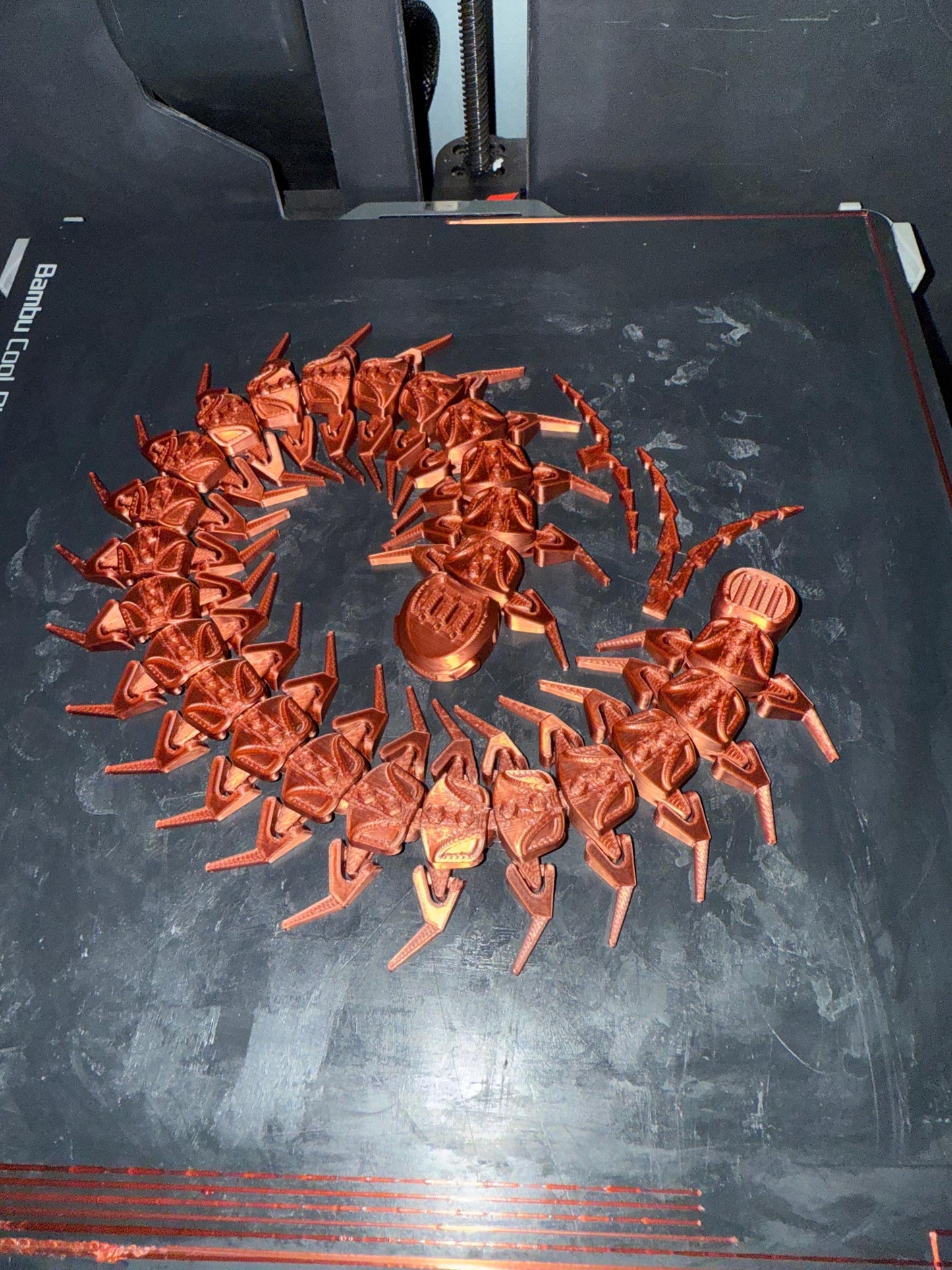 Articulated Robo Centipede Bug Toy 3D Printed Fun Fidget Toy Various Colors Made to Order Desktop Toy