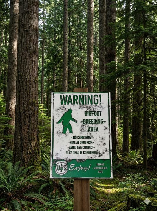 Novelty Bigfoot Breeding Area - Forest Service Home Decoration