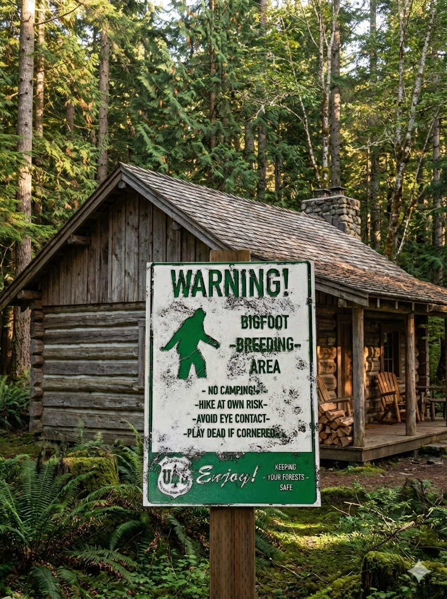 Novelty Bigfoot Breeding Area - Forest Service Home Decoration