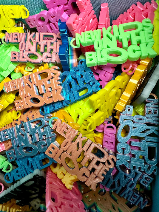 New Kids on the Block -NKOTB- Keychain - 3D Printed - Various Colors - Great Blockhead Gift - Cruise, Tour, Vegas Baby