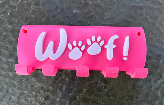 Pet Leash Hat Coat Umbrella Organizer Hook Hanger Farm Tested Woof Woof! Good Dog - 3D Printed - Many colors
