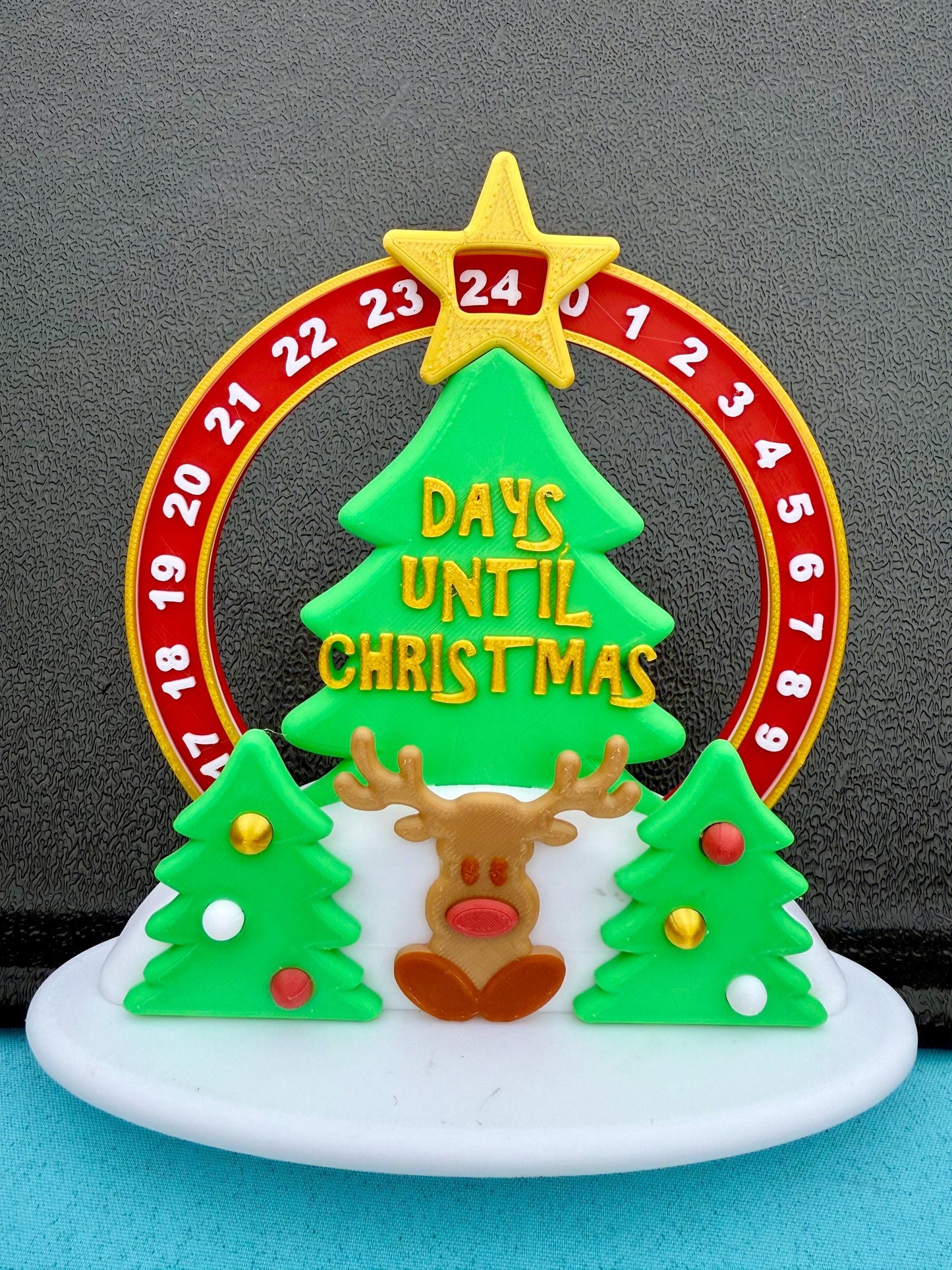 Rudolph Holiday Countdown Calendar - 25 Days Til Christmas - Advent Decor
