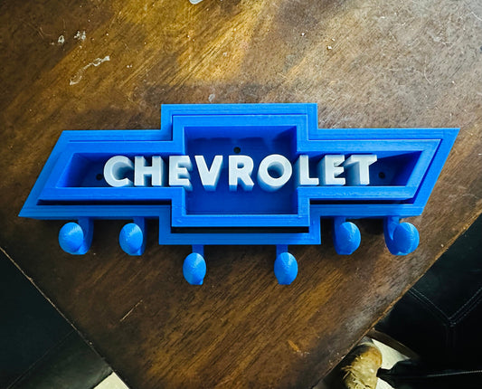 Chevrolet Bowtie Logo - Key Chain - Purse - Hat Hanger - Wall Mount Organizer - Various Colors 3D Printed 12 inches Wide
