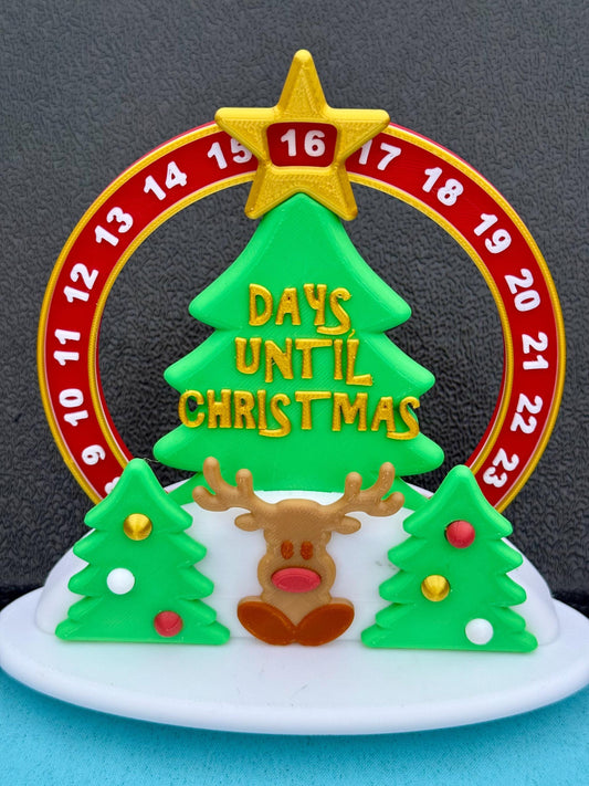Rudolph Holiday Countdown Calendar - 25 Days Til Christmas - Advent Decor