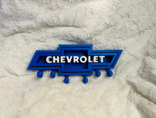 Chevrolet Bowtie Logo - Key Chain - Purse - Hat Hanger - Wall Mount Organizer - Various Colors 3D Printed 12 inches Wide