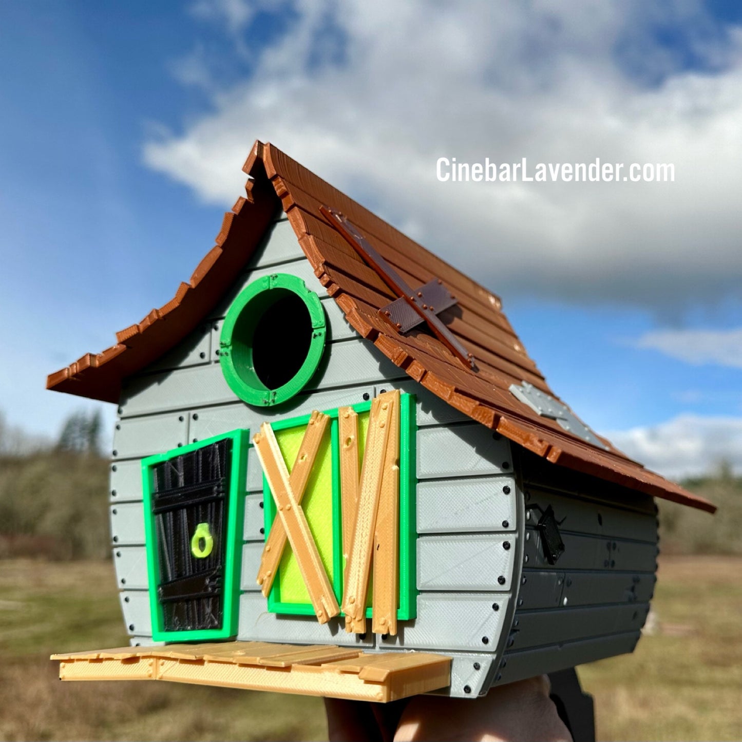 Spooky Shack Cartoon Birdhouse with mounting bracket - Indoor or Outdoor Use - 3d Printed - Custom, Made to Order