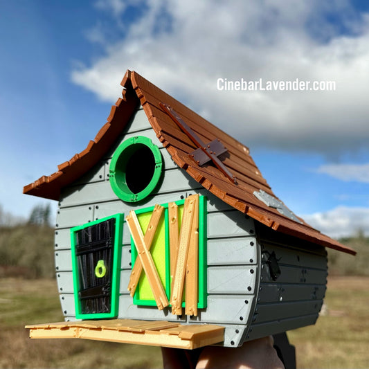 Spooky Shack Cartoon Birdhouse with mounting bracket - Indoor or Outdoor Use - 3d Printed - Custom, Made to Order